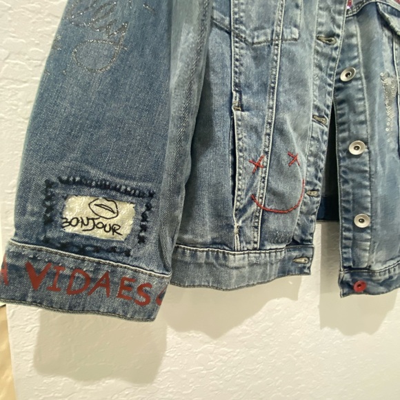 🇺🇸SALE🎈
• Desigual - Decorative Jean Jacket - L - Picture 5 of 12